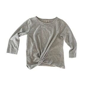 LOFT Grey Confetti Rainbow Fleck Twist‎ Front Sweatshirt Womens Small 3/4 Sleeve
